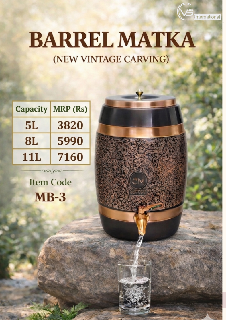 Barrel Matka (New Vintage Carving)